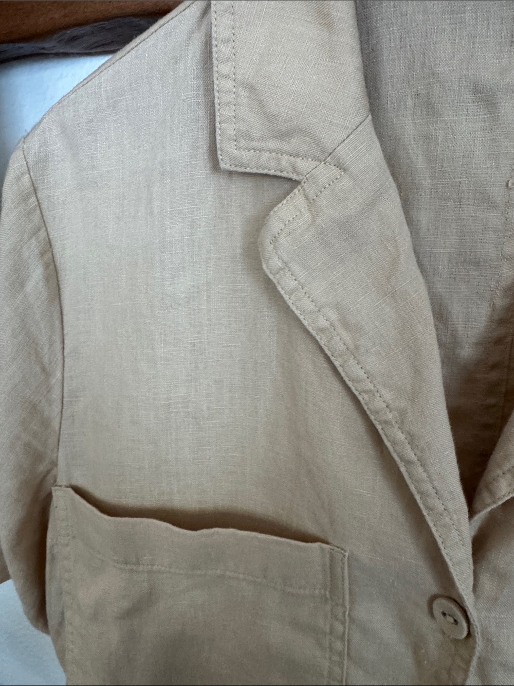 Everlane Linen Casual Short-Sleeve Camp Button-Up Pockets Beige small - Picture 5 of 6